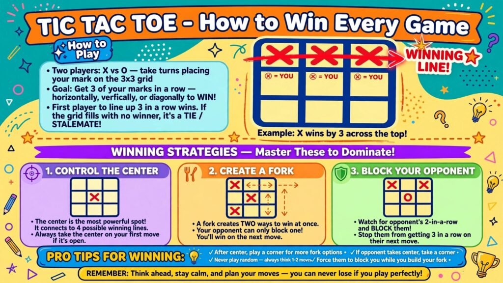 Tic Tac Toe: How to Play, Win More Games, Best Strategies, Rules, Tips and Tricks Tic 1024x576
